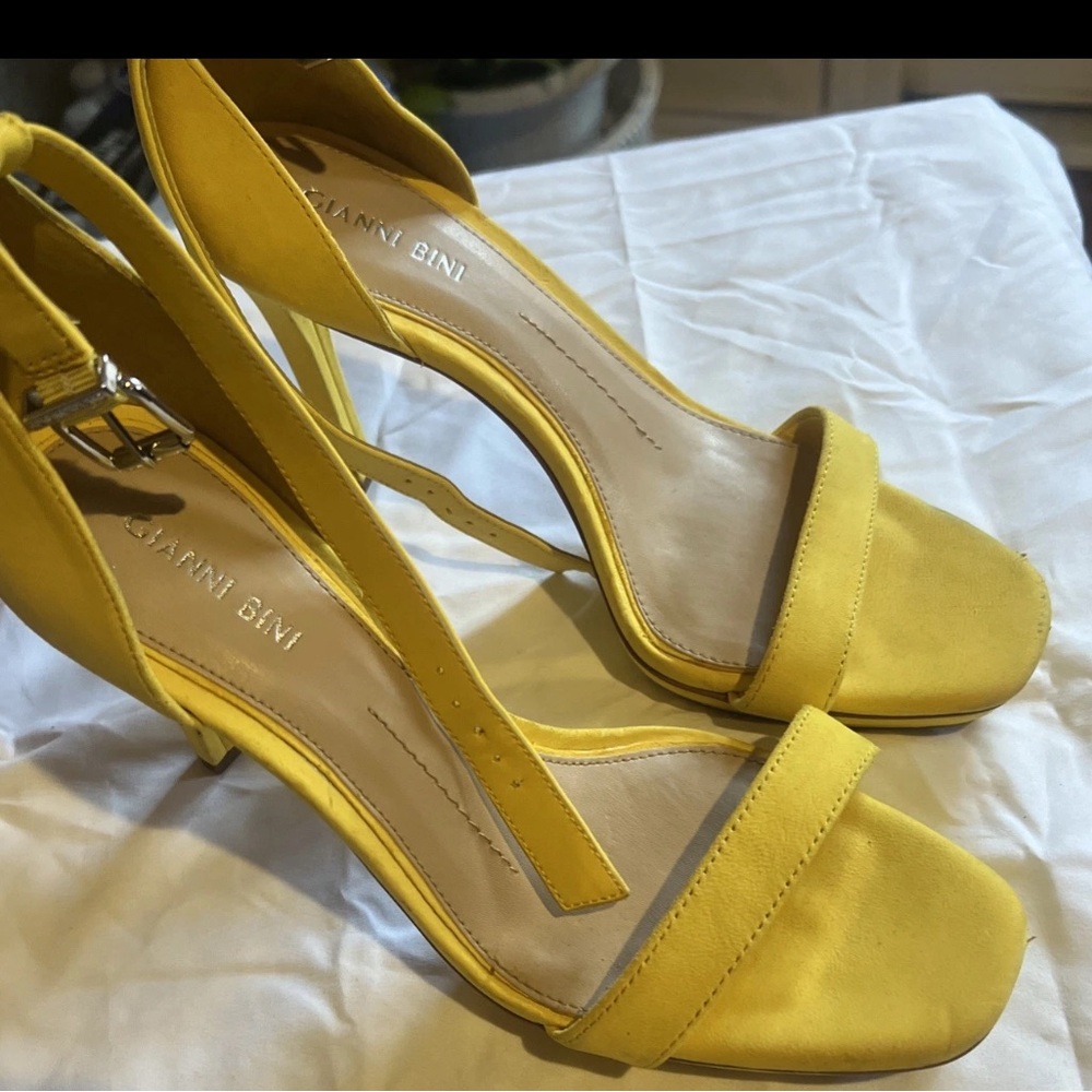 Gianni Bini Yellow High-Heeled Sandals